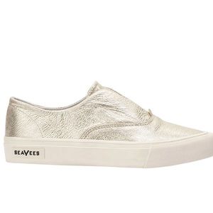 SeaVees sun strip, star gold leather platform slip on sneakers Sz 8.5
